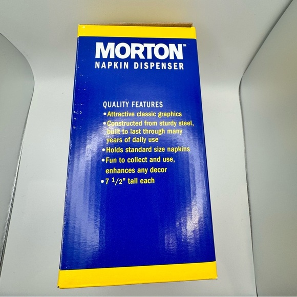 NWT Morton Napkin Dispenser in Blue / Yellow - Picture 4 of 10